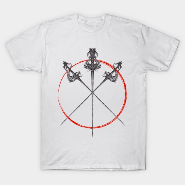 3 Swords Gift One for All T-Shirt by artbyst